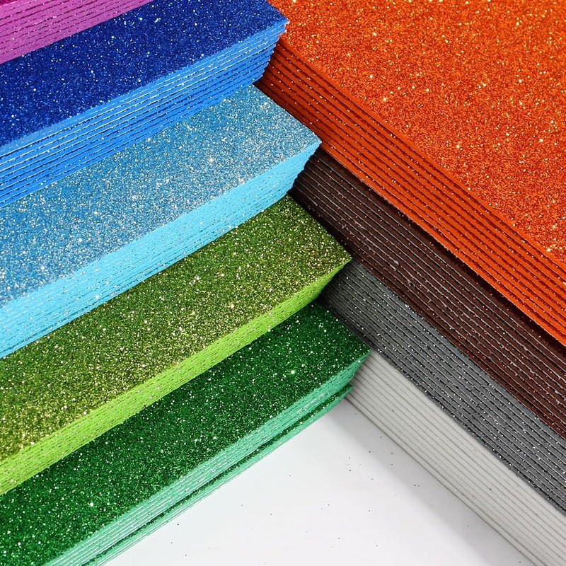 Mluchee 10 Sheets Glitter Cardstock Paper for Christmas New Year Thanksgiving Decorations, Self-adhesive Backs 30 X 20cm A4 Paper for DIY Card (Grass Green) - Image 3